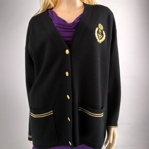 CB Casuals Blk Cardigan Gold Embroidered Cardigan
